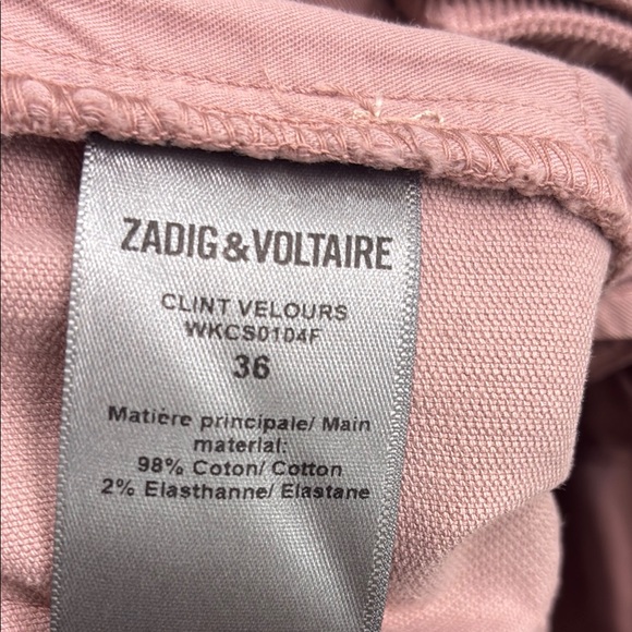 Zadig & Voltaire Clint Velour Skinny Corduroy Pants Size 36 or US 4 - Picture 6 of 6